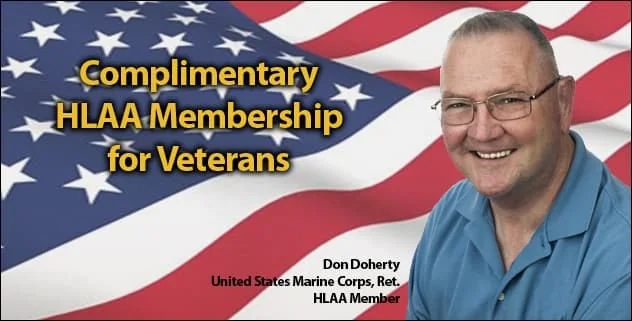 HLAA banner honoring veterans with hearing loss